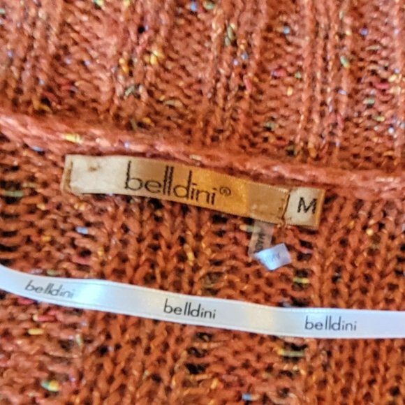 Belldini Open Weave Loose Knit Rust Open Front Textured Cardigan Sz M - Picture 2 of 7